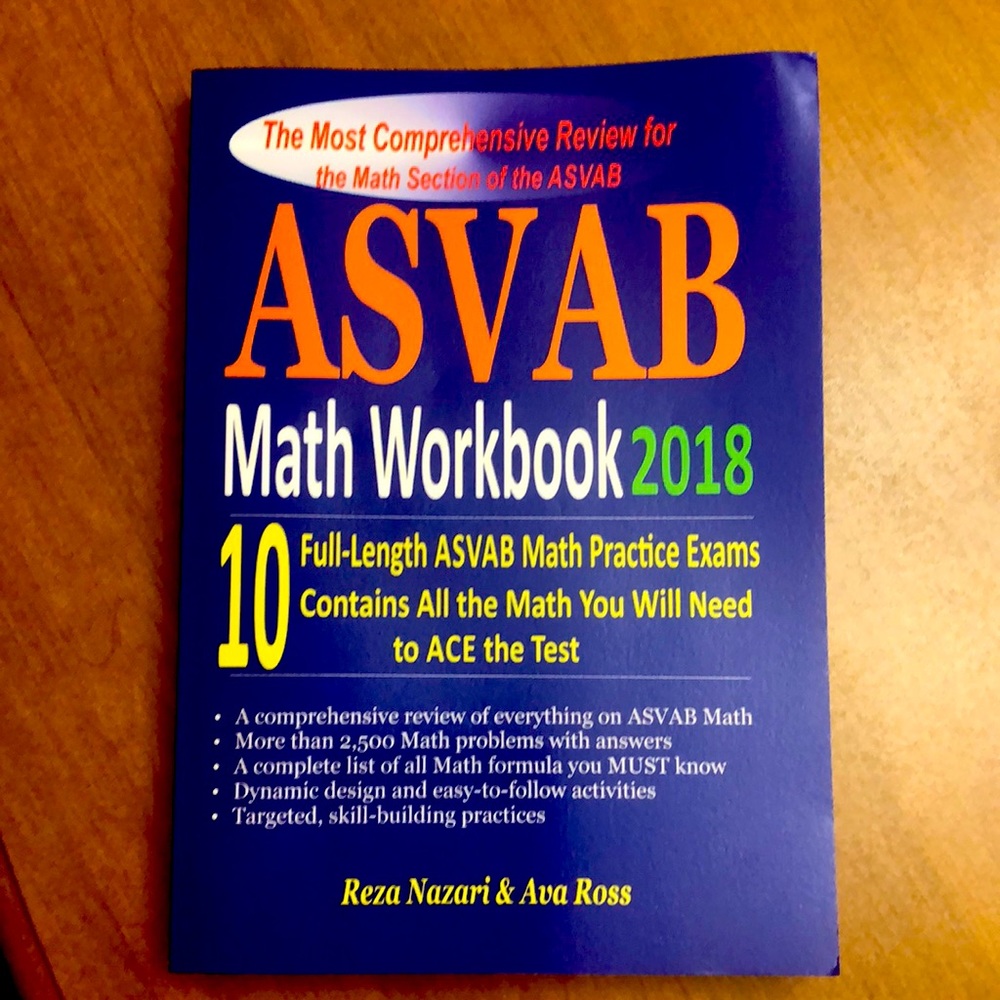 ASVAB Math Workbook with 10 Full-Length ASVAB Math Practice Exams NWOT